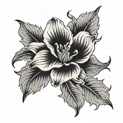 belladonna poison flower tattoo design idea