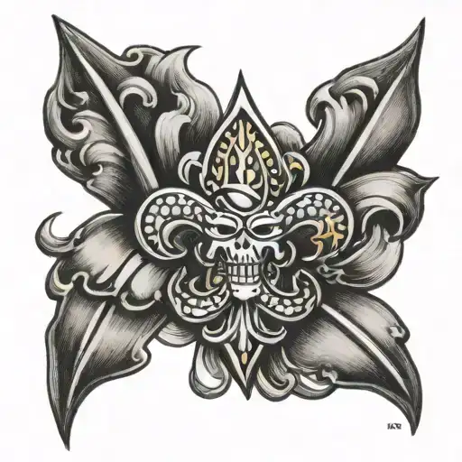 lsu tigers with death valley and fleur de lis tattoo design idea