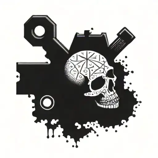 skull weight ar15 tattoo design idea