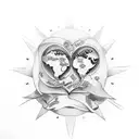  a tattoo design depicting the world "Love" made with the words "Father" "Mother" "Sister"  and "Brother" tattoo design idea