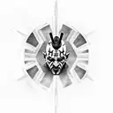 Darth maul, Sith, evil, greyscale, photorealistic tattoo design idea