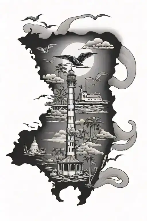 florida, cape cod, georgia all mixed together  tattoo design idea