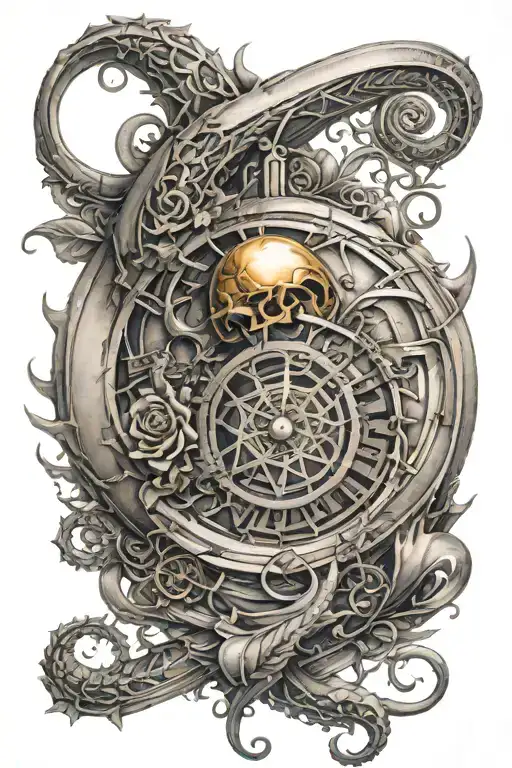 golden mean and remember to die tattoo design idea