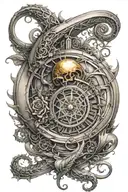 golden mean and remember to die tattoo design idea