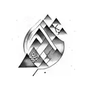 A mountain range forming the letters N, P, and T tattoo design idea