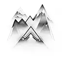 A mountain range forming the letters N, P, and T tattoo design idea