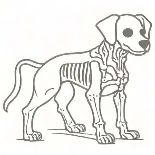 Dog skeleton tattoo design idea