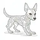 Dog skeleton tattoo design idea