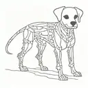 Dog skeleton tattoo design idea