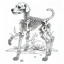 Dog skeleton tattoo design idea