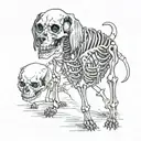 Dog skeleton tattoo design idea