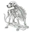 Dog skeleton tattoo design idea