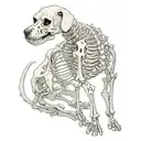 Dog skeleton tattoo design idea
