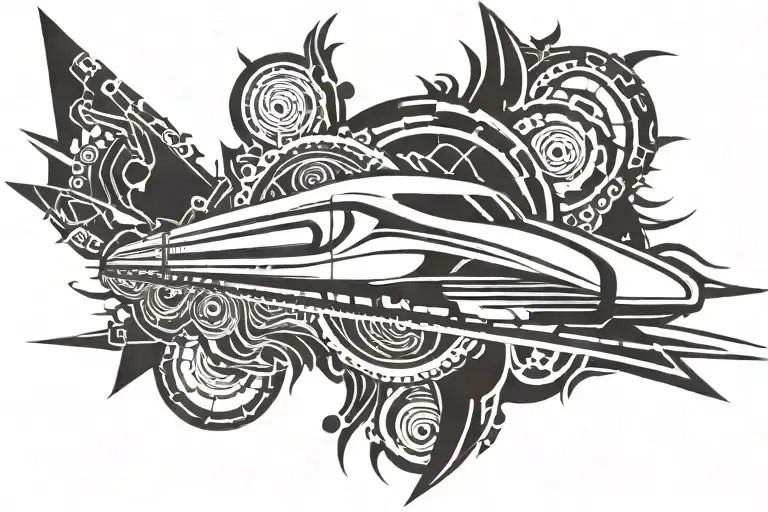 Bullet train tattoo design idea