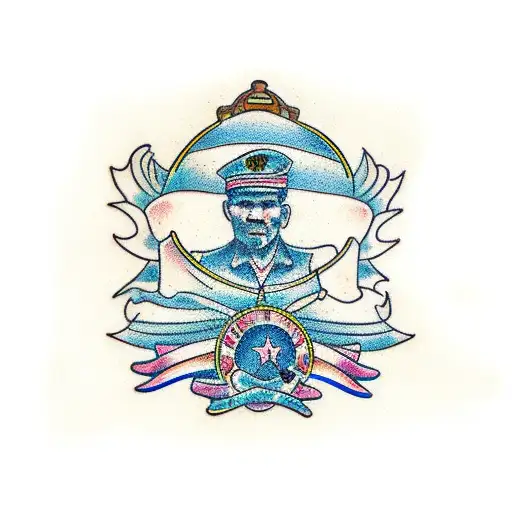 Dad and son tattoo design idea