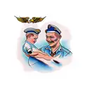 Dad and son tattoo design idea