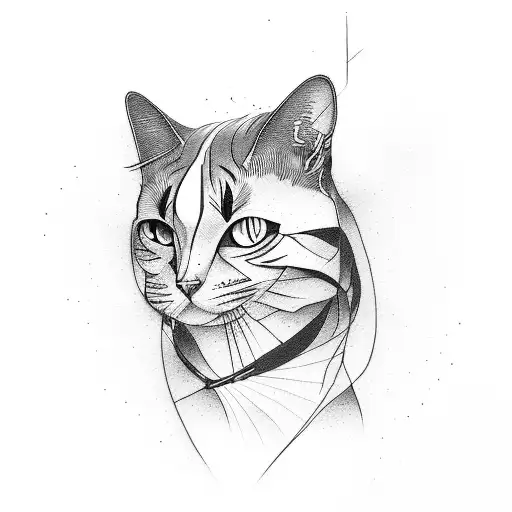 mono gato fenix fusion tattoo design idea