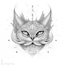 mono gato fenix fusion tattoo design idea