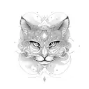 mono gato fenix fusion tattoo design idea