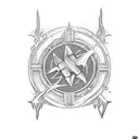 atlantis scene tattoo design idea