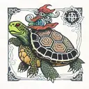 vice knowledgeable turtle libearian anubaki god kign tattoo design idea