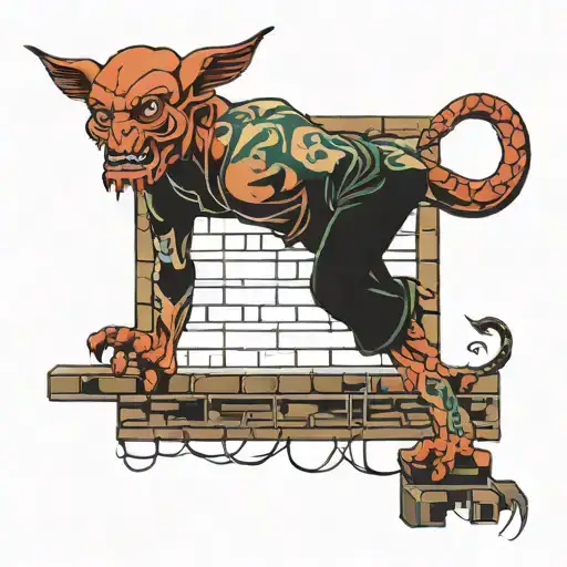 roed runner standing on bricks of coccain  tattoo design idea