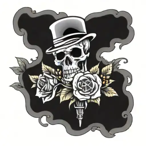 graveyard holding a bouquet tattoo design idea