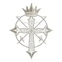 hawk crown cross  tattoo design idea