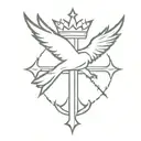 hawk crown cross  tattoo design idea