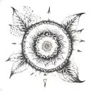 An intricate dotwork tattoo symbolizing the cycle of life and karma tattoo design idea