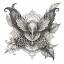 An intricate dotwork tattoo symbolizing the cycle of life and karma tattoo design idea