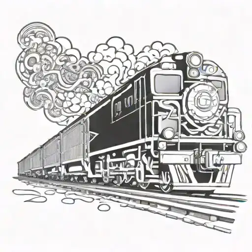 train graffiti style mural tattoo design idea