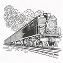 train graffiti style mural tattoo design idea