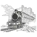 train graffiti style mural tattoo design idea