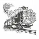 train graffiti style mural tattoo design idea