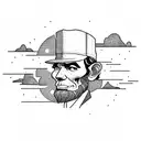 boy building a skyline that spells the name "Lincoln" tattoo design idea