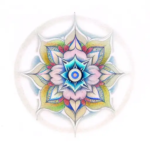 Incorporate chakra symbols into a floral tattoo design tattoo design idea