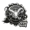 Capricorn , basketball ball and birthday date January 18, 1997 tattoo design idea