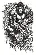 Gorilla making sysiphus work tattoo tattoo design idea