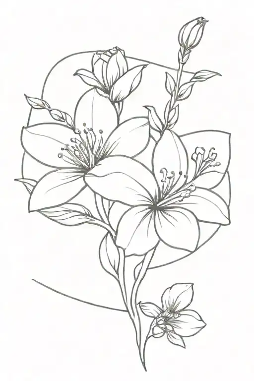 february july october birth flower intertwined tattoo design idea