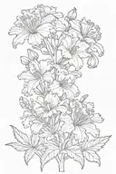 marigold flower  delphinium flower Primrose flower tattoo design idea
