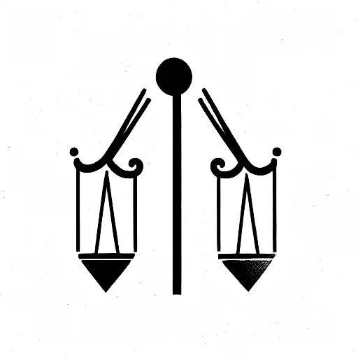 libra scale with snake tattoo design idea