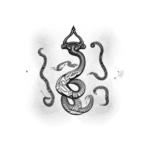 libra scale with snake tattoo design idea