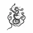 libra scale with snake tattoo design idea