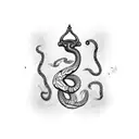 libra scale with snake tattoo design idea
