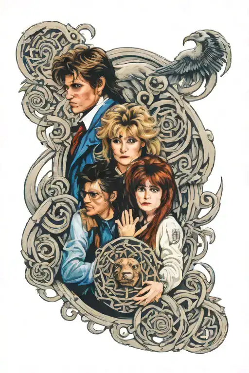 labyrinth movie scenes intertwined tattoo design idea