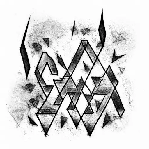 dark lettering spikes entire forearm tattoo design idea