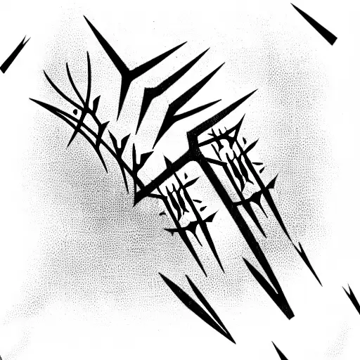 dark gothic chains of acacia and blackthorn and spikes on the forearm tattoo design idea