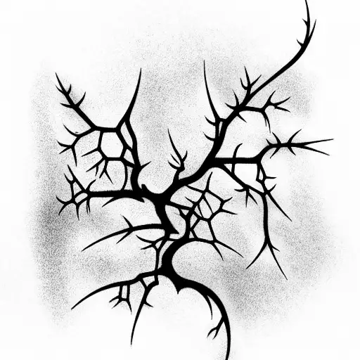 dark gothic chains of acacia and blackthorn and spikes on the forearm tattoo design idea