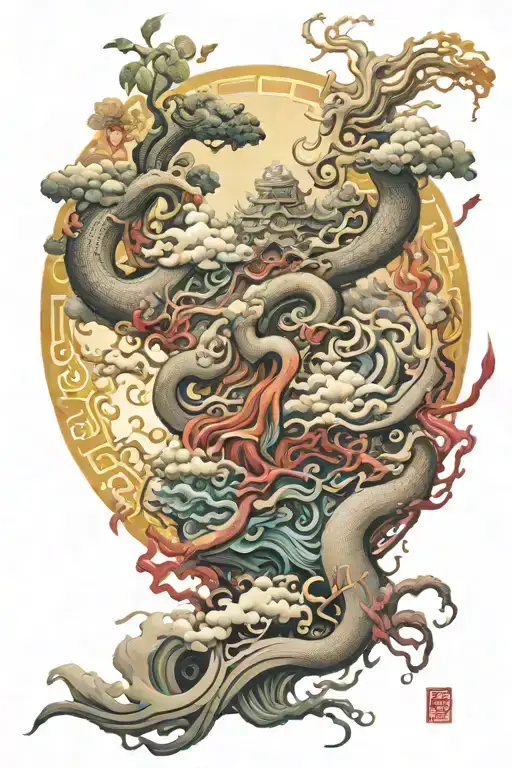 Chinese mythology cultivation, immortality and ascension Manhuas tattoo design idea